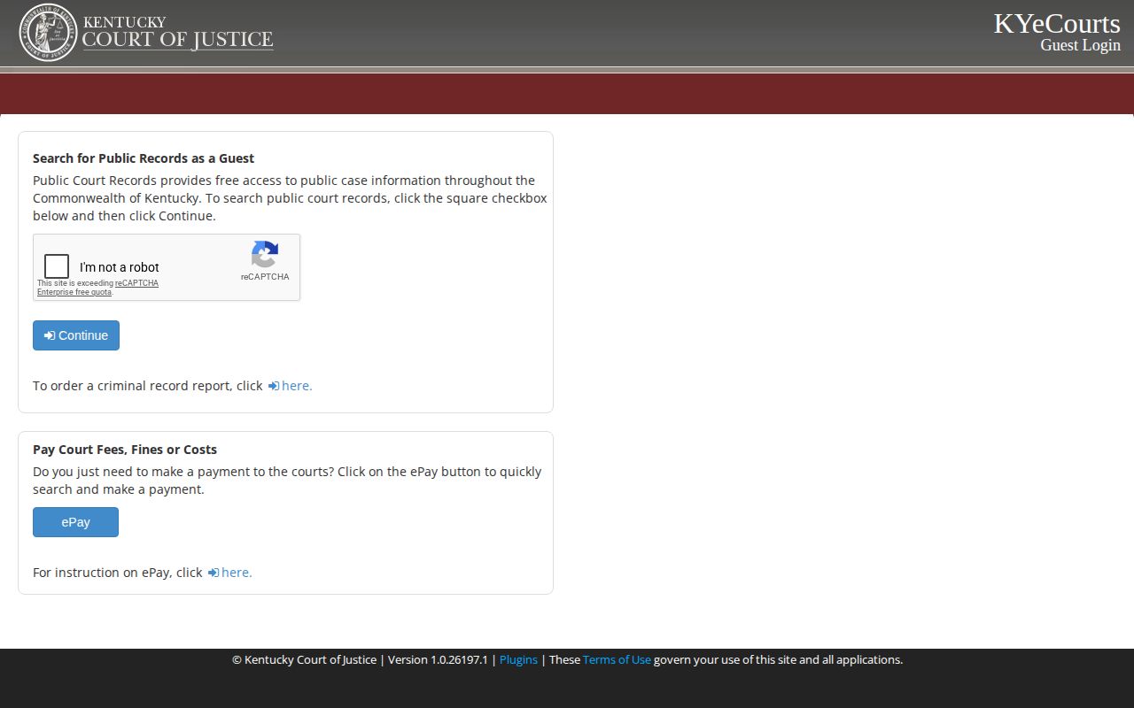 CourtNet search for Barren County arrest case dispositions