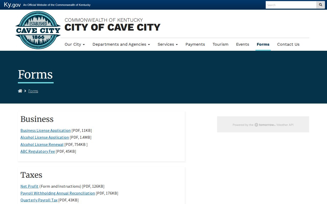 Cave City open records request forms for police arrest records